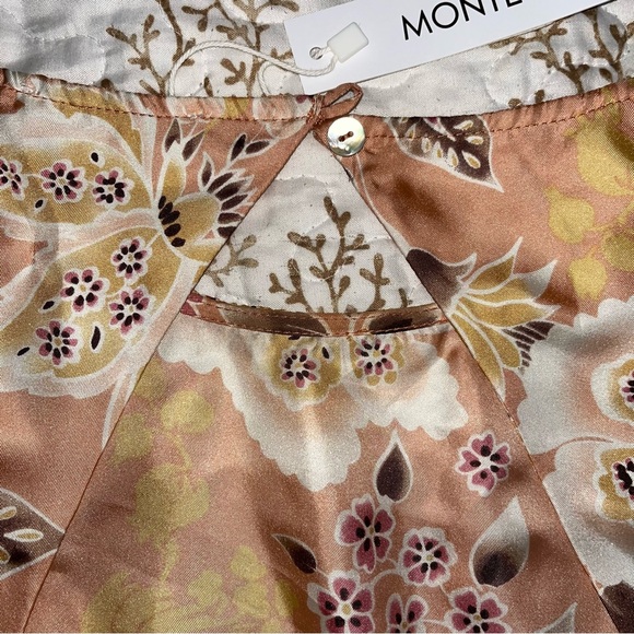 NWT SILK long sleeve formal dress pink floral print Open Back wedding guest - Picture 15 of 16